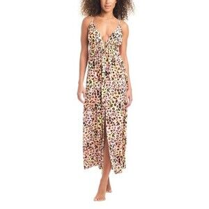 Bar III Animal Print Swim Cover-Up Maxi Dress Multicolor- Size XL